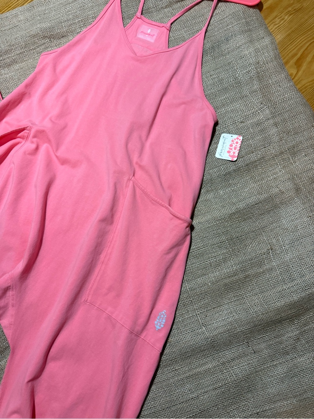 Free People Coral Pink Loose-Fit Onesie Jumpsuit
